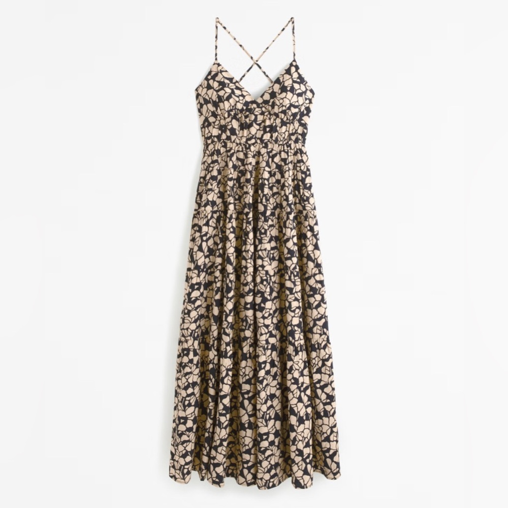 A&F Black Floral Maxi Sundress